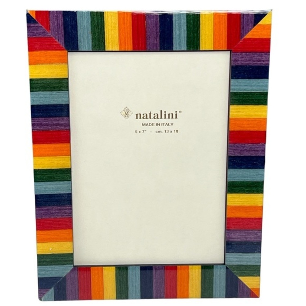 Natalini - ‘Rainbow’ wood picture frame. 5“ x 7“. NWT.